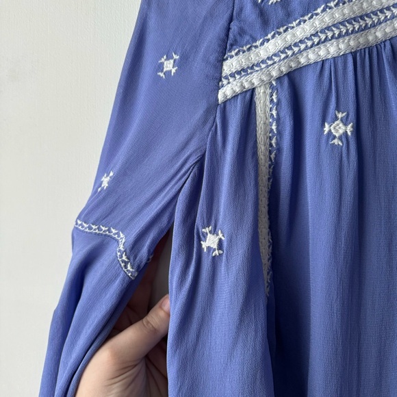 Floreat | Blue Purple Embroidered Adena Peasant Blouse - Picture 6 of 13